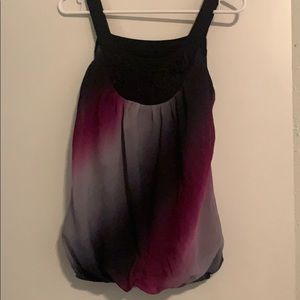 Women’s flowy purple/black/gray summer tank top